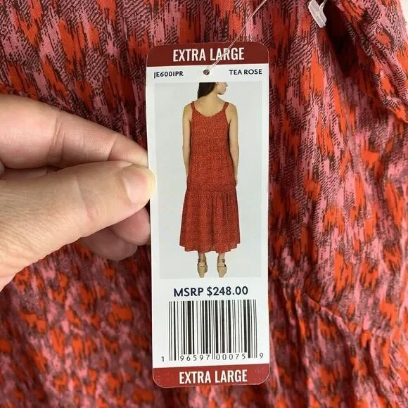 Joie Bondi Tea Rose Tiered Sleeveless Maxi Dress Womens Size XL NWT $248 - Picture 7 of 12